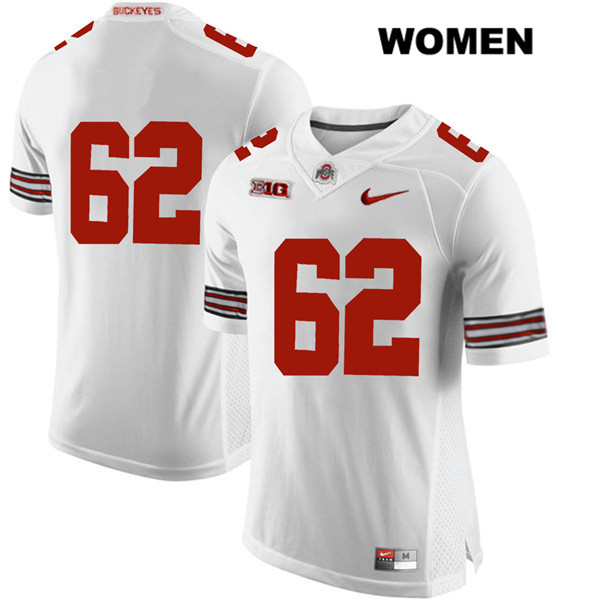 Ohio State Buckeyes Women's Brandon Pahl #62 White Authentic Nike No Name College NCAA Stitched Football Jersey SF19Z36MG
